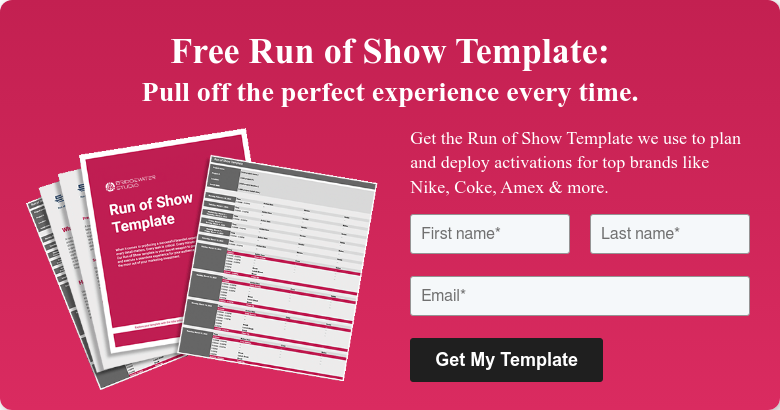 Free Run of Show Template: Pull off the perfect experience every time.
